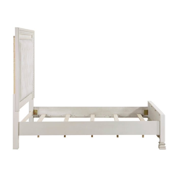 Theodora Eastern King Bed in White - 1596K-1EK