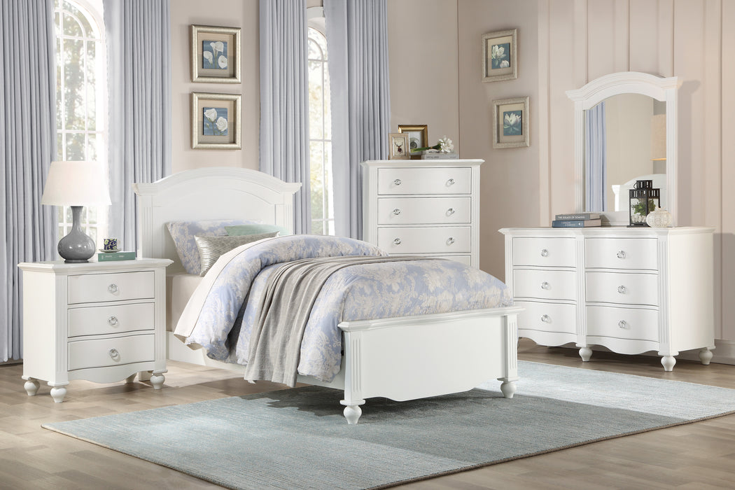 Meghan Twin Bed in White - 2058WHT-1