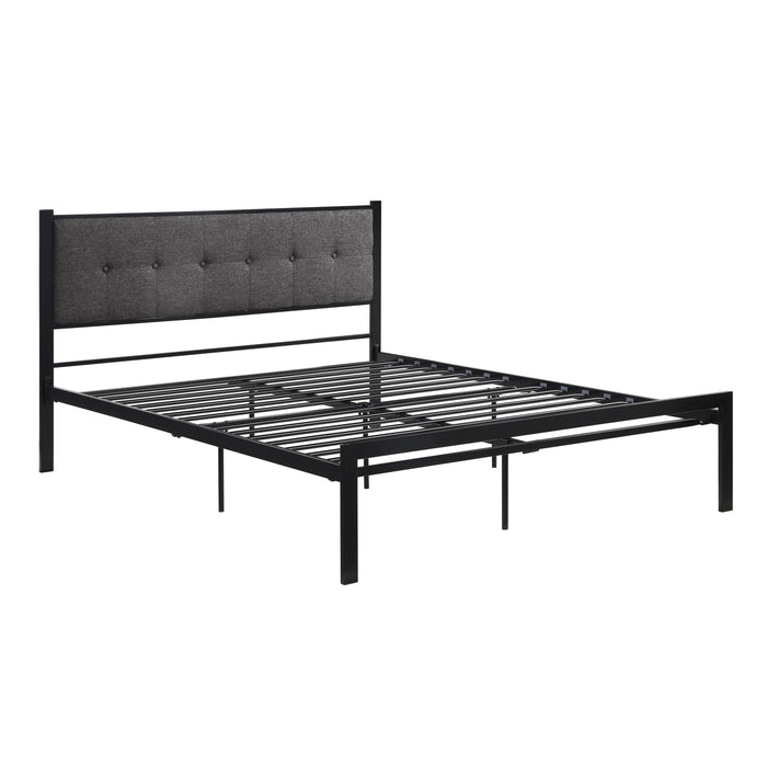 Samuel QUEEN PLATFORM BED in Black/Gray - 1612-1