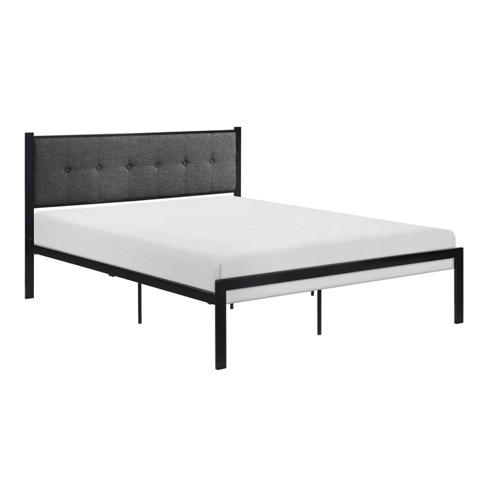 Samuel Full Platform Bed in Black/Gray - 1612F-1