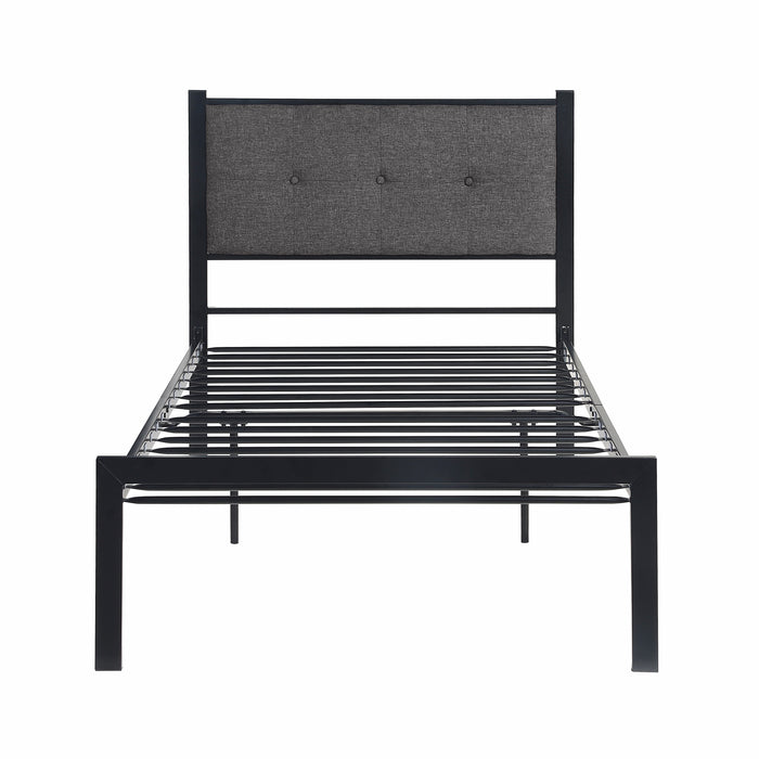 Samuel Twin Platform Bed in Black/Gray - 1612T-1