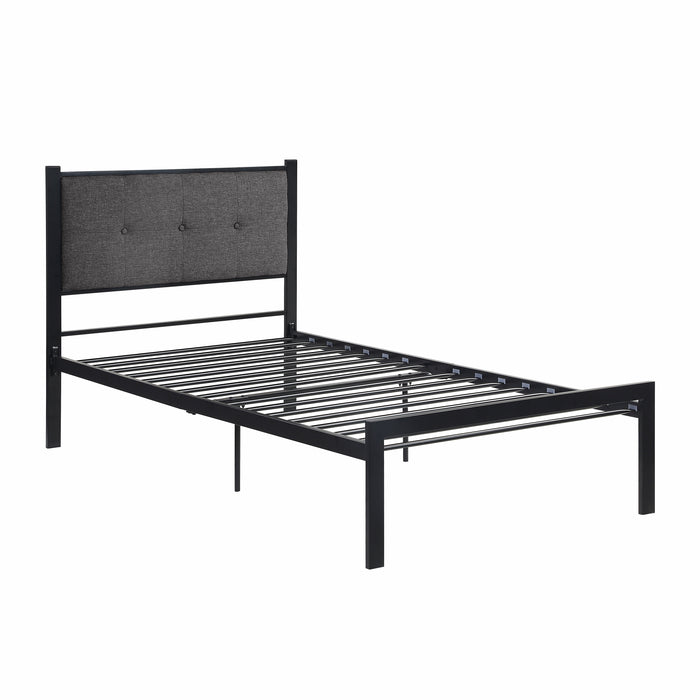 Samuel Twin Platform Bed in Black/Gray - 1612T-1