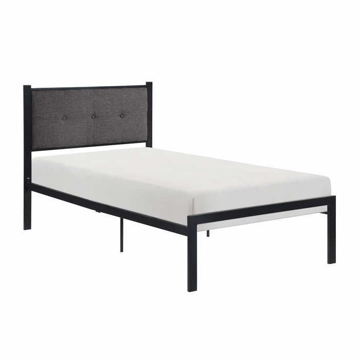 Samuel Twin Platform Bed in Black/Gray - 1612T-1