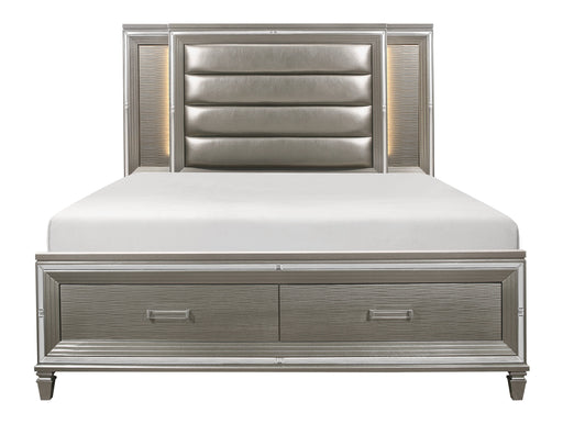 Tamsin Eastern King Platform Bed with Footboard Storage, LED Lighting in Gold/Silver/Champagne/Gray/Transparent - 1616K-1EK image