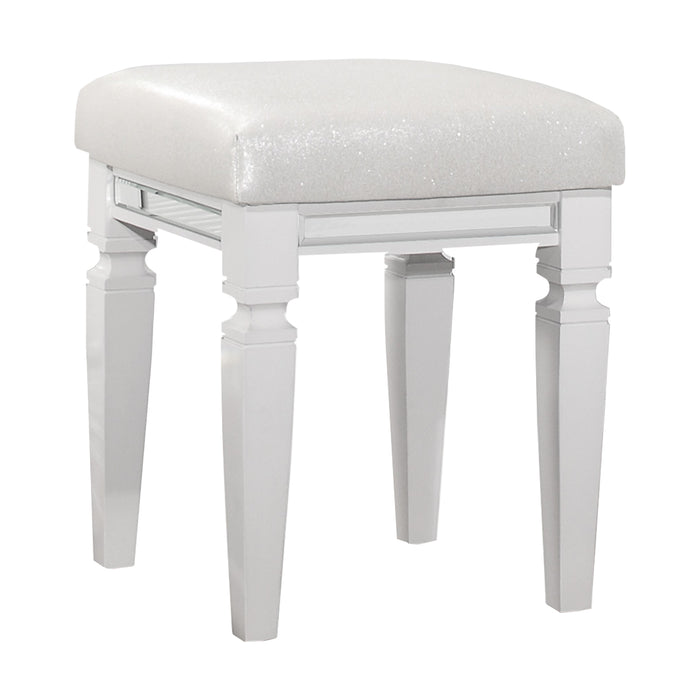 Tamsin Vanity Stool in Transparent/White - 1616W-14