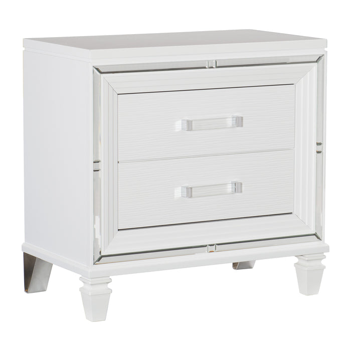 Tamsin Nightstand in White/Transparent - 1616W-4