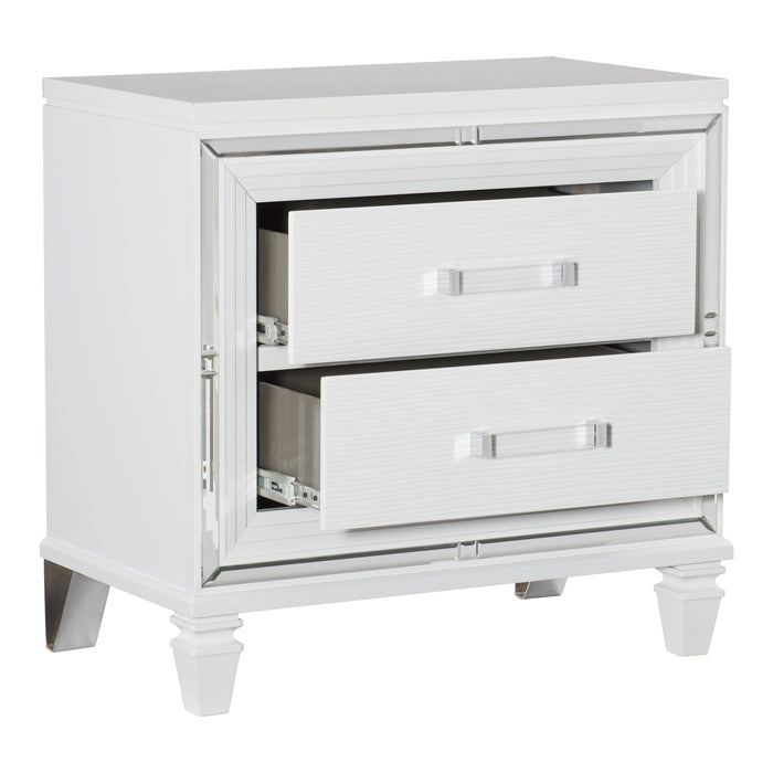 Tamsin Nightstand in White/Transparent - 1616W-4