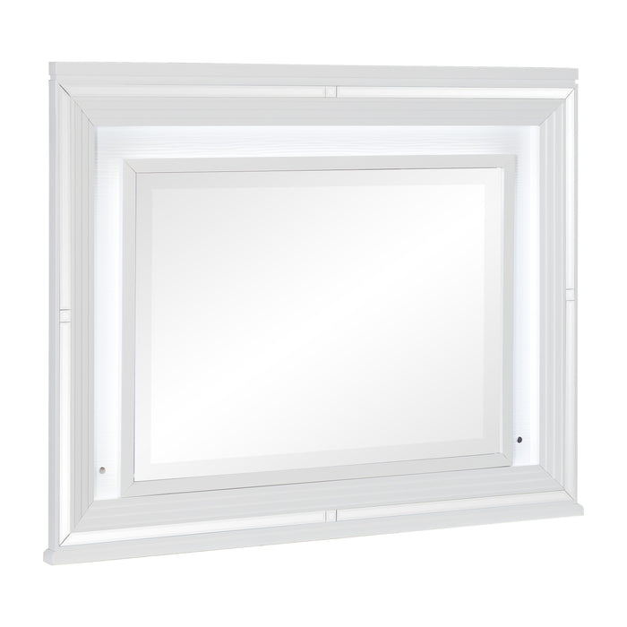 Tamsin Mirror in White/Transparent - 1616W-6