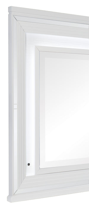 Tamsin Mirror in White/Transparent - 1616W-6