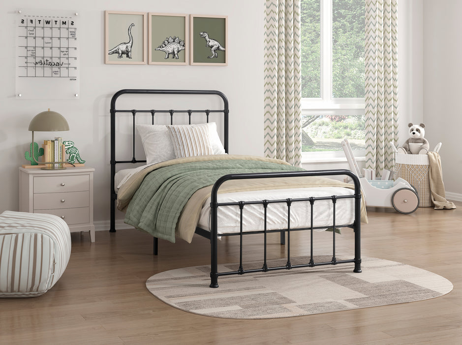 Fawn Twin Platform Bed in Black - 1628T-1