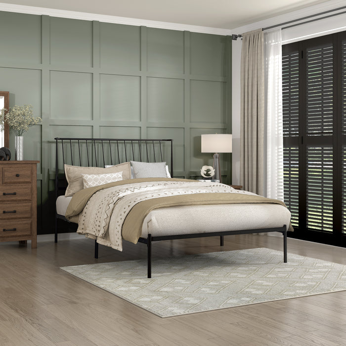 Augusta Queen Platform Bed in Black - 1630-1