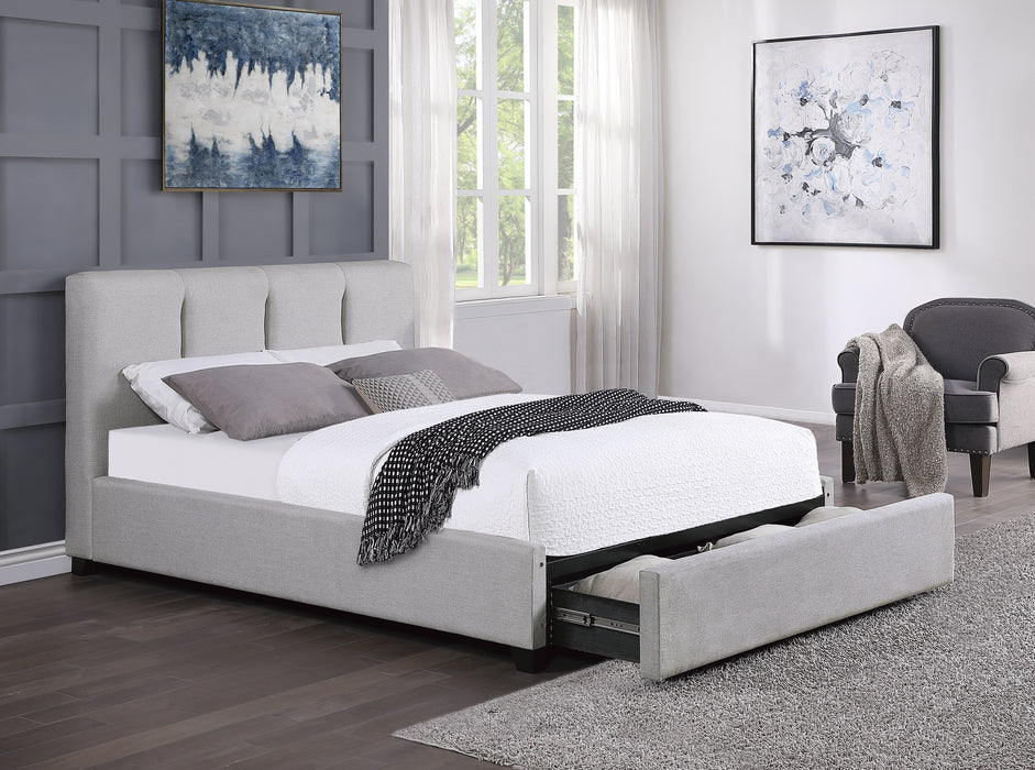 Aitana Full Platform Bed with Storage Drawer in Gray - 1632F-1DW