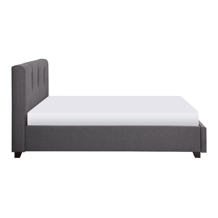 Aitana Eastern King Platform Bed with Storage Footboard in Gray - 1632GHK-1EKDW