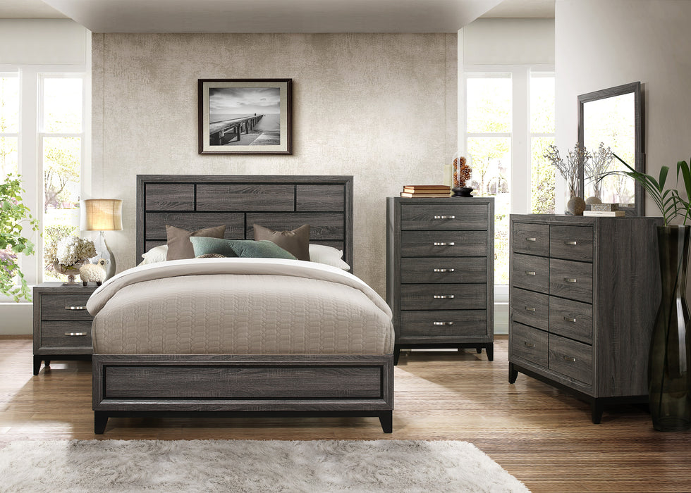 Davi Queen Bed in Gray - 1645-1