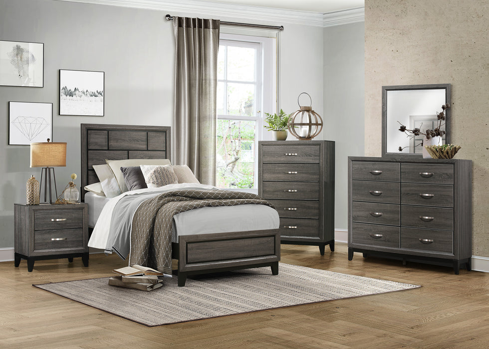 Davi Twin Bed in Gray - 1645T-1