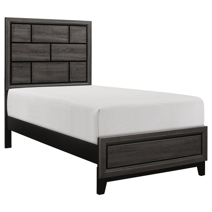 Davi Twin Bed in Gray - 1645T-1