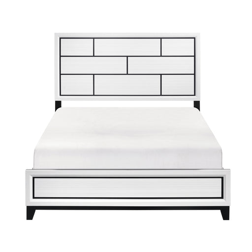 Davi Eastern King Bed in Black/White - 1645WHK-1EK image