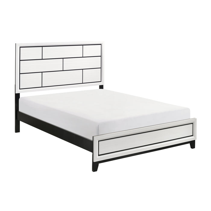 Davi Eastern King Bed in Black/White - 1645WHK-1EK