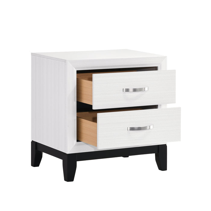 Davi Nightstand in Black/White - 1645WH-4