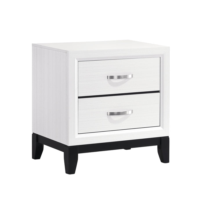 Davi Nightstand in Black/White - 1645WH-4