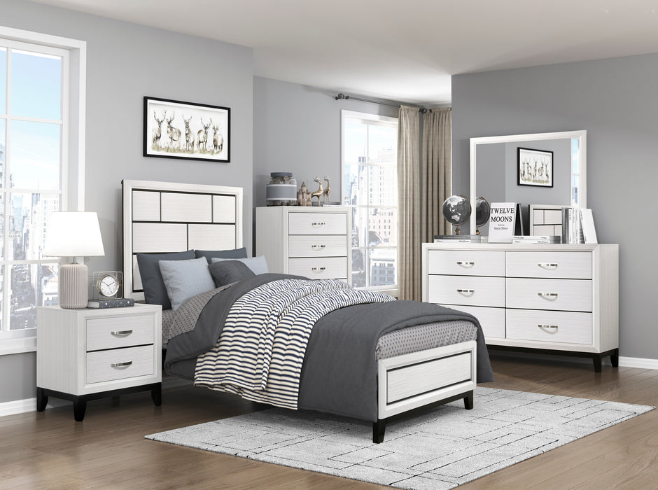 Davi Nightstand in Black/White - 1645WH-4