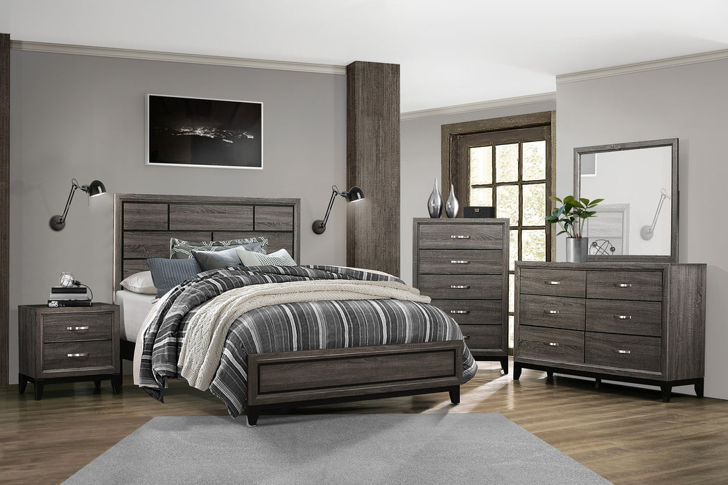 Davi Eastern King Bed in Gray - 1645K-1EK