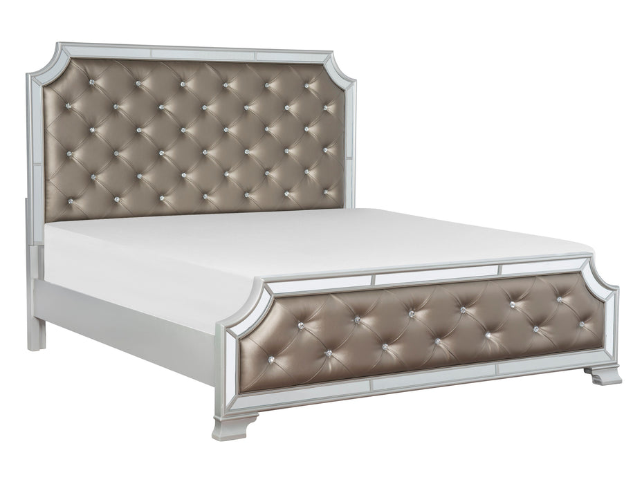 Avondale Queen Bed in Transparent/Gray/Gold/Silver/Champagne - 1646-1