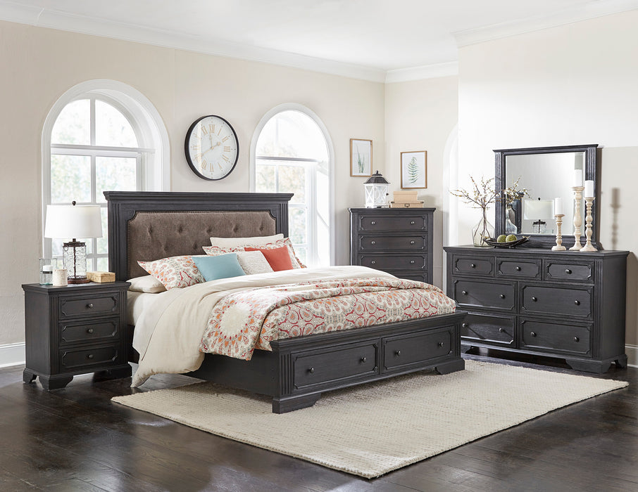 Bolingbrook Queen Platform Bed with Footboard Storage in Brown/Gray - 1647-1