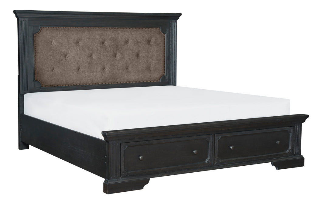 Bolingbrook Eastern King Platform Bed with Footboard Storage in Gray/Brown - 1647K-1EK