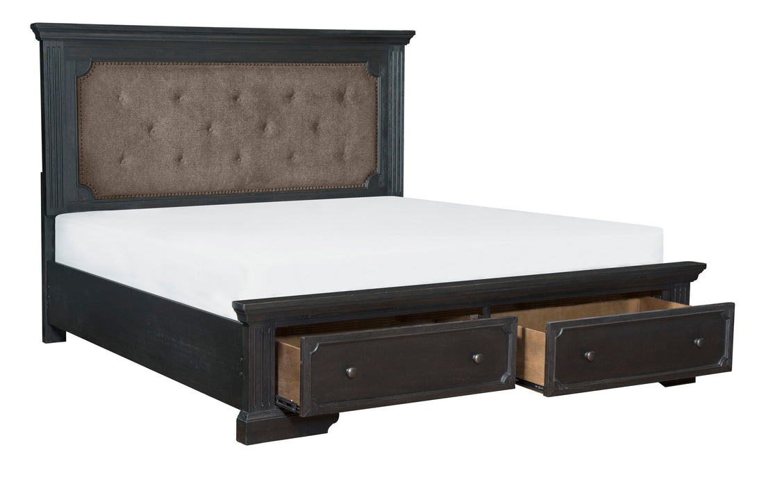 Bolingbrook Eastern King Platform Bed with Footboard Storage in Gray/Brown - 1647K-1EK