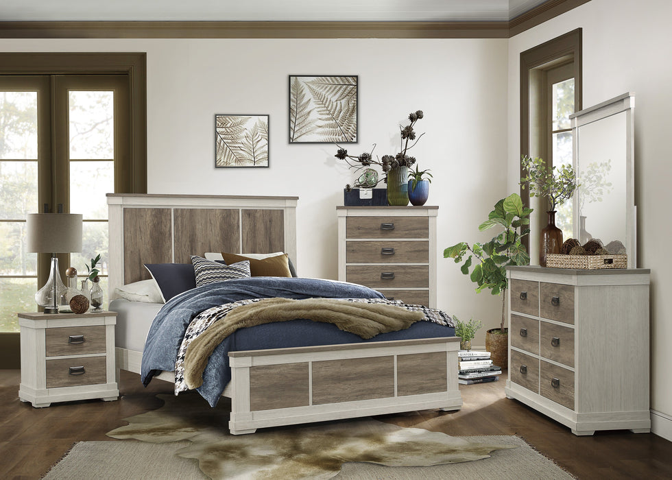 Arcadia Queen Bed in Gray/White - 1677-1