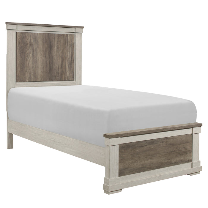 Arcadia Twin Bed in White/Gray - 1677T-1