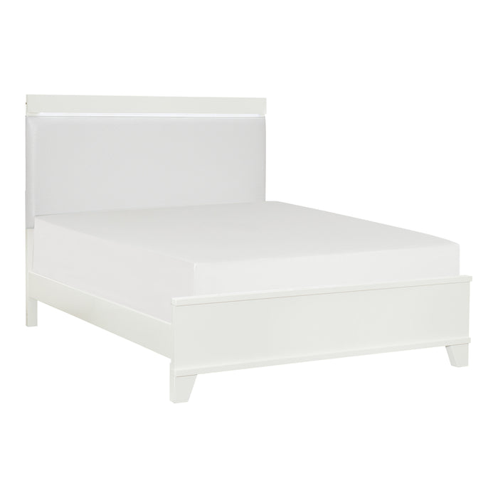 Kerren (3)Eastern King Bed, LED Lighting in White - 1678WK-1EK*