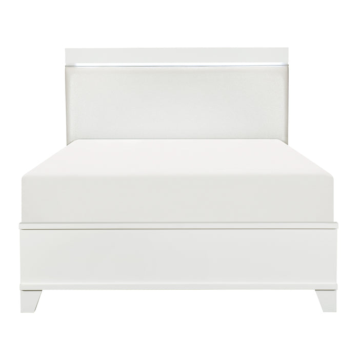 Kerren (3)Queen Bed, LED Lighting in White - 1678W-1* image