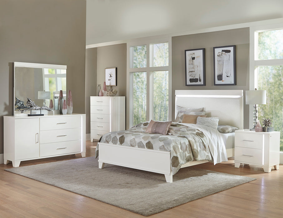 Kerren (3)Queen Bed, LED Lighting in White - 1678W-1*