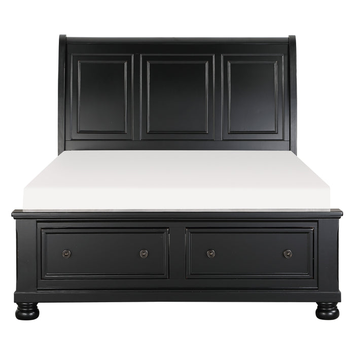 Laurelin Queen Sleigh Platform Bed with Footboard Storage in Black - 1714BK-1 image