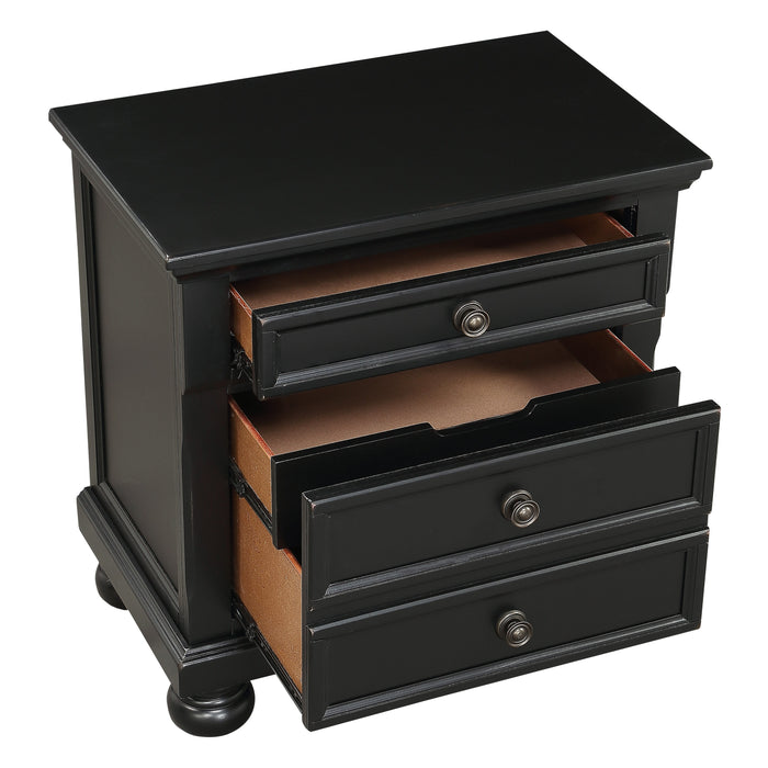 Laurelin Nightstand, Hidden Drawer in Black - 1714BK-4