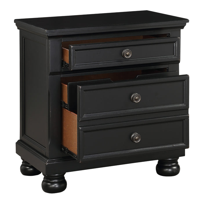 Laurelin Nightstand, Hidden Drawer in Black - 1714BK-4