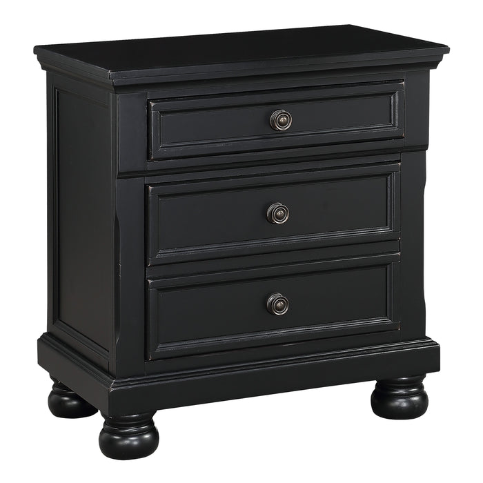 Laurelin Nightstand, Hidden Drawer in Black - 1714BK-4