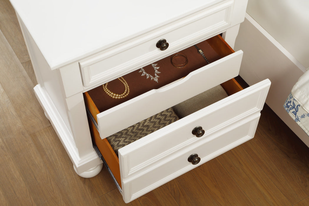 Laurelin Nightstand, HIDDEN DRAWER in White - 1714W-4