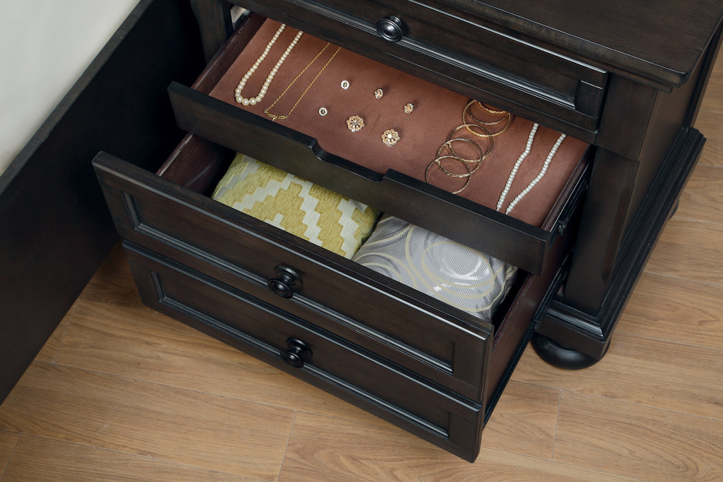 Begonia Nightstand with Hidden Drawer in Gray/Brown - 1718GY-4