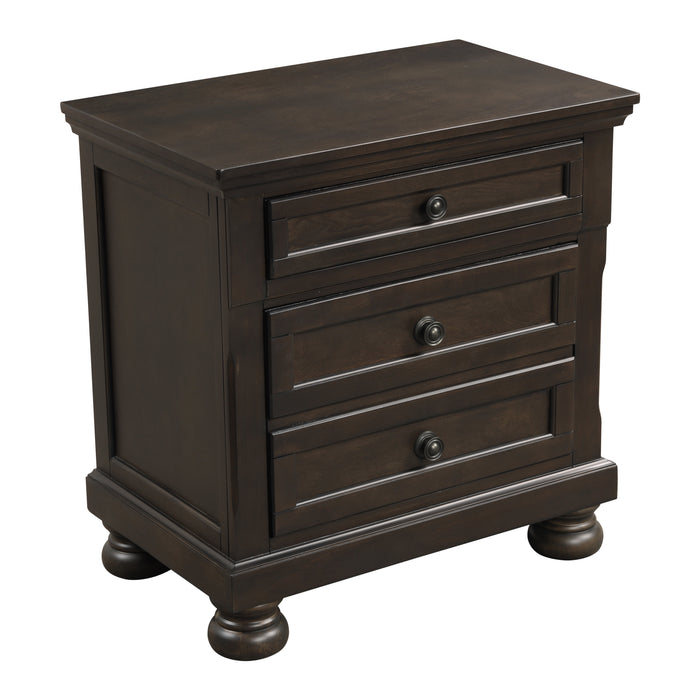 Begonia Nightstand with Hidden Drawer in Gray/Brown - 1718GY-4