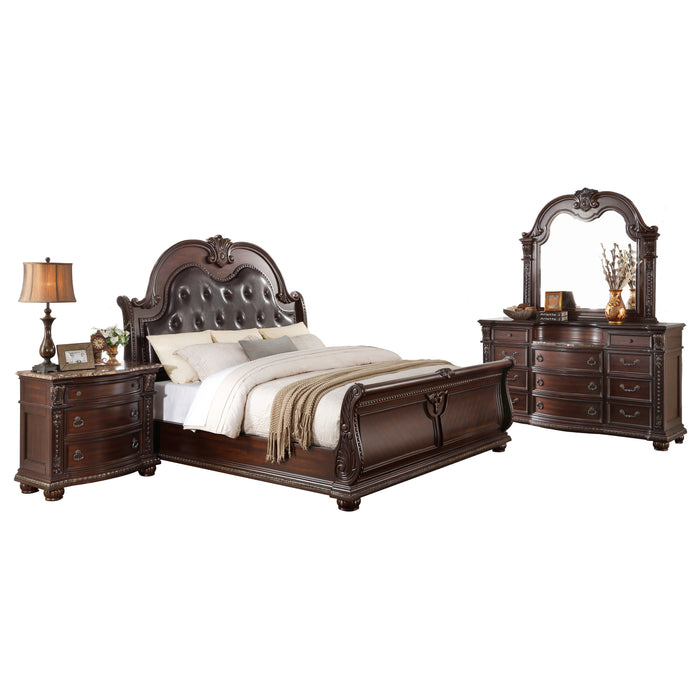 Cavalier Eastern King Sleigh Bed in Cherry - 1757K-1EK