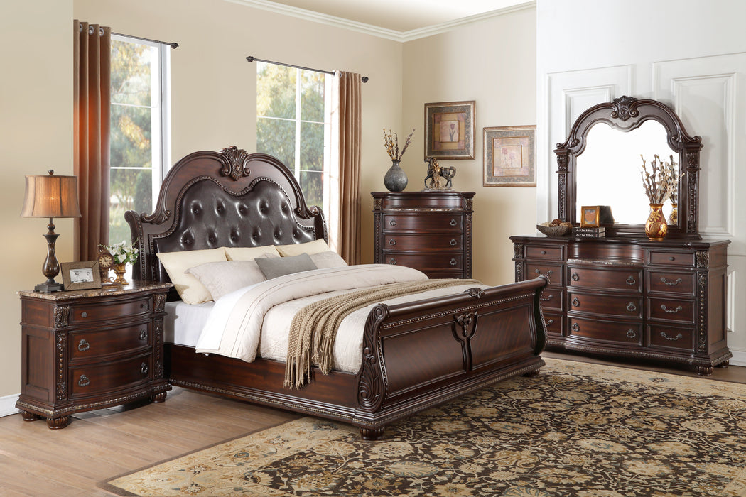 Cavalier Eastern King Sleigh Bed in Cherry - 1757K-1EK