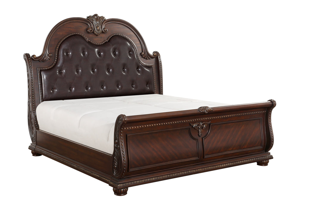 Cavalier Eastern King Sleigh Bed in Cherry - 1757K-1EK