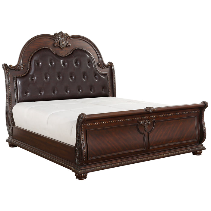 Cavalier Queen Sleigh Bed in Cherry - 1757-1