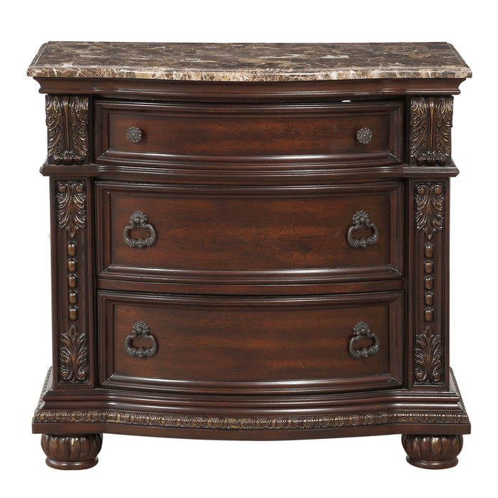 Cavalier Nightstand, Marble Top in Cherry - 1757-4 image