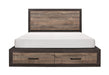 Miter Eastern King Platform Bed with Footboard Storage in Gray/Brown - 1762K-1EK image