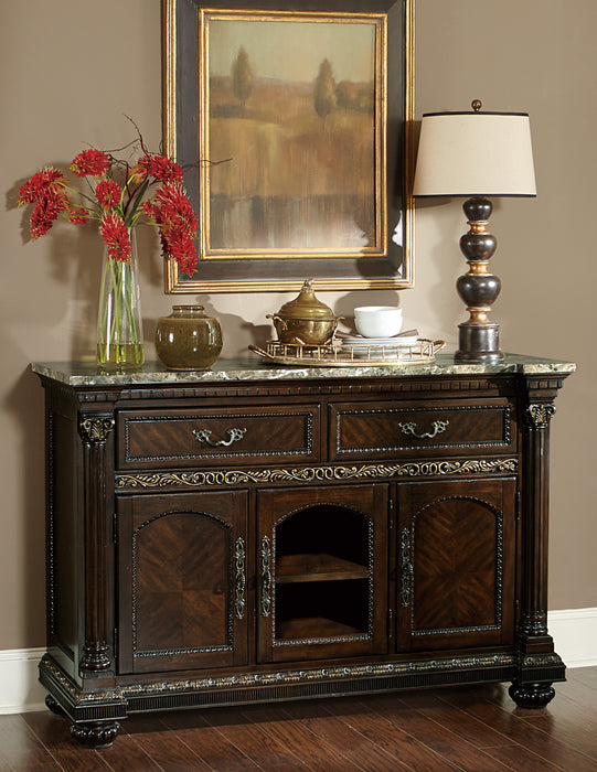 Russian Hill Server with Faux Marble Top in Cherry - 1808-40