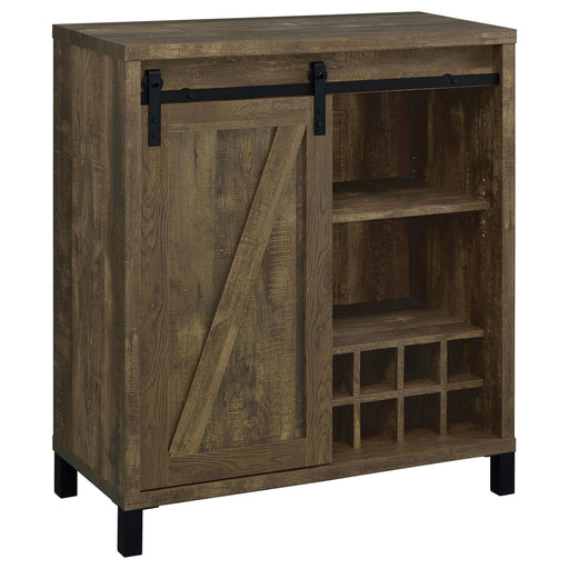 Arlington Bar Cabinet with Sliding Door Rustic Oak image